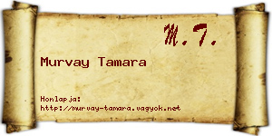 Murvay Tamara névjegykártya